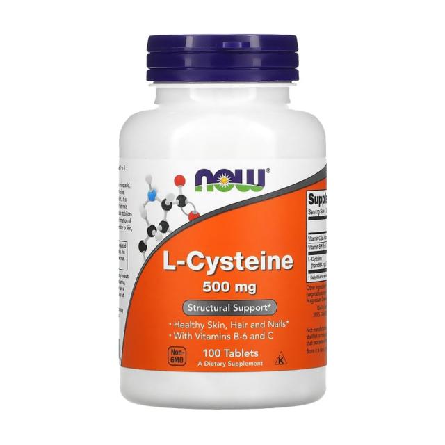 foto харчова добавка амінокислота в таблетках now foods l-cysteine l-цистеїн 500 мг, 100 шт