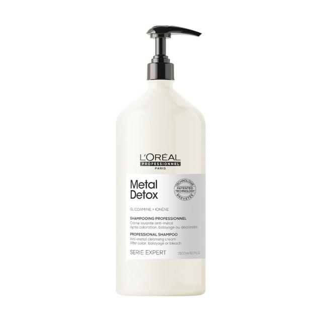 foto шампунь l'oreal professionnel serie expert metal detox shampoo для попередження металевих накопичень у волоссі після фарбування та освітлення, 1.5 л
