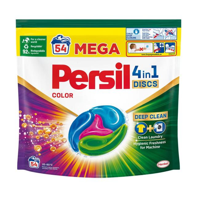foto капсули для прання persil color 4in1 discs, 54 цикли прання, 54 шт