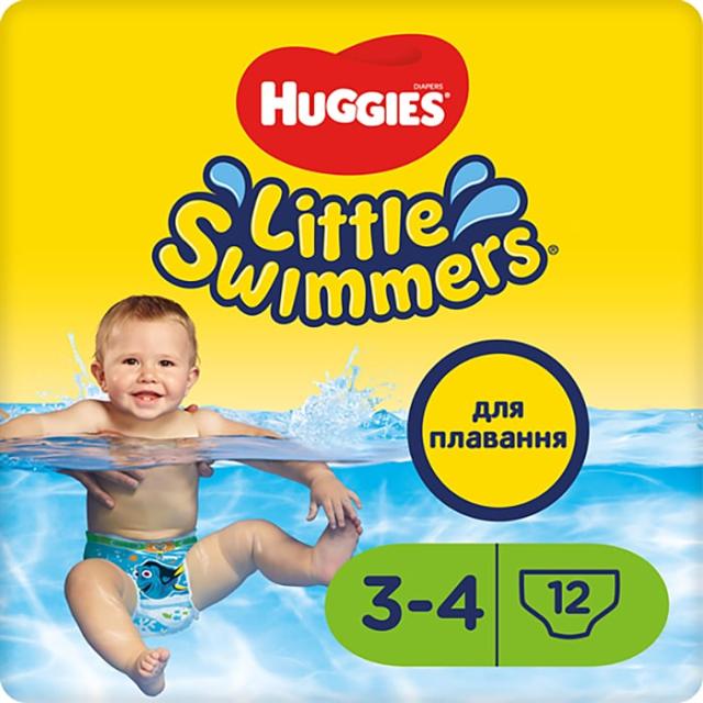 foto трусики-підгузки для плавання huggies little swimmers розмір 3-4 (7-15 кг), 12 шт
