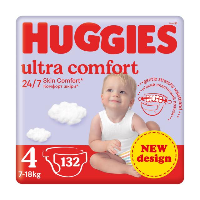 foto підгузки huggies ultra comfort розмір 4 (7-18 кг), 132 шт
