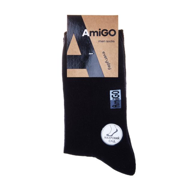 foto шкарпетки чоловічі amigo класичні, махрові, чорні, розмір 29