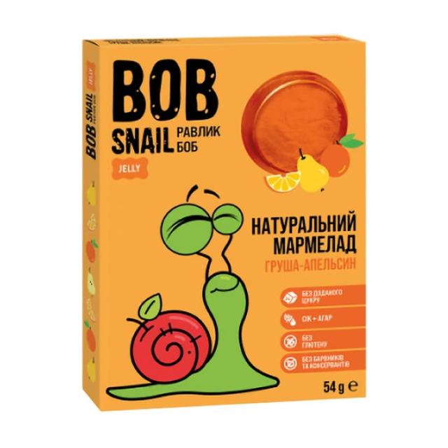 foto натуральний мармелад bob snail груша-апельсин, круглий, 54 г