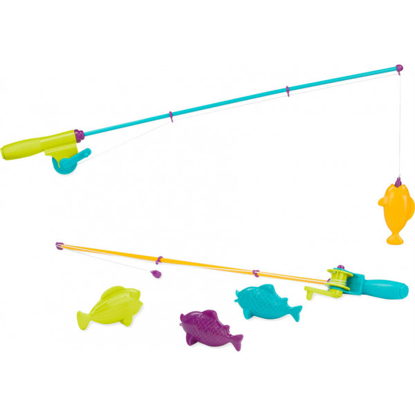 foto іграшка-рибалка для ванної battat ігровий набір магнітний (2 вудки, 4 рибки) (bt2540z)
