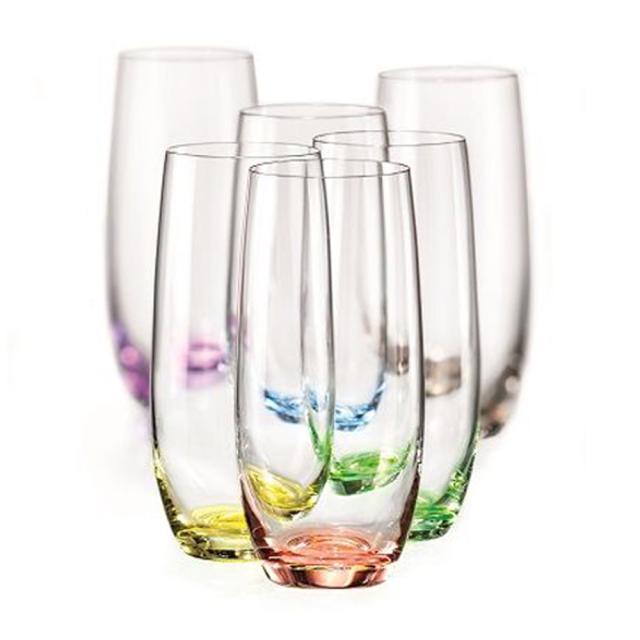 foto набір склянок для напоїв та води crystalite bohemia rainbow, 6*350 мл (25180/d4662/350)