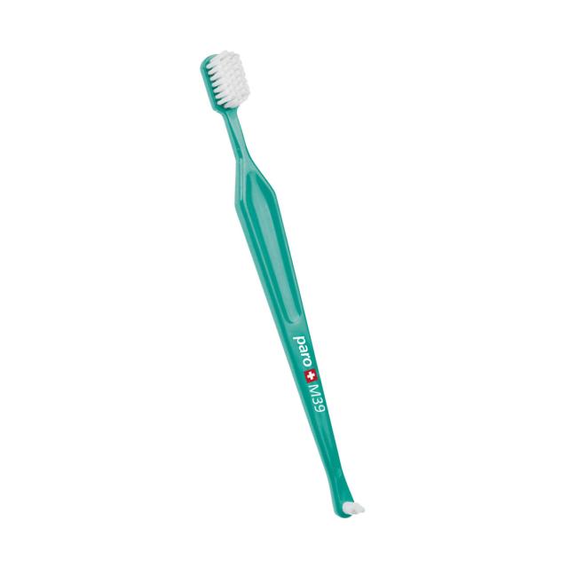 foto зубна щітка paro swiss classic m39 середньої жорсткості, зелена, 1 шт