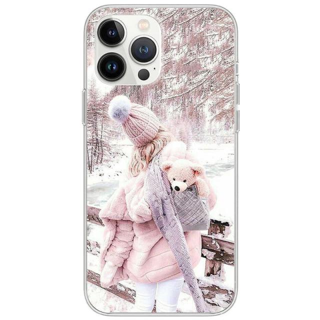 foto tpu чохол winter story на apple iphone 13 pro max (6.7") (girl and bear) 1216892