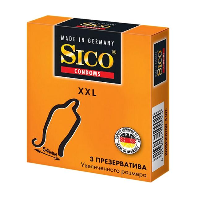 foto презервативи латексні sico xxl збільшеного розміру, 3 шт
