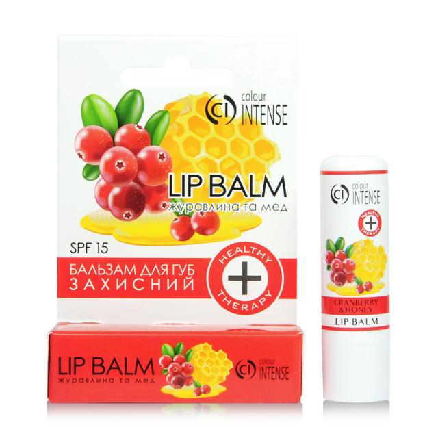 foto зволожуючий бальзам для губ colour intense lip balm healthy therapy 03, журавлина і мед, 5 г