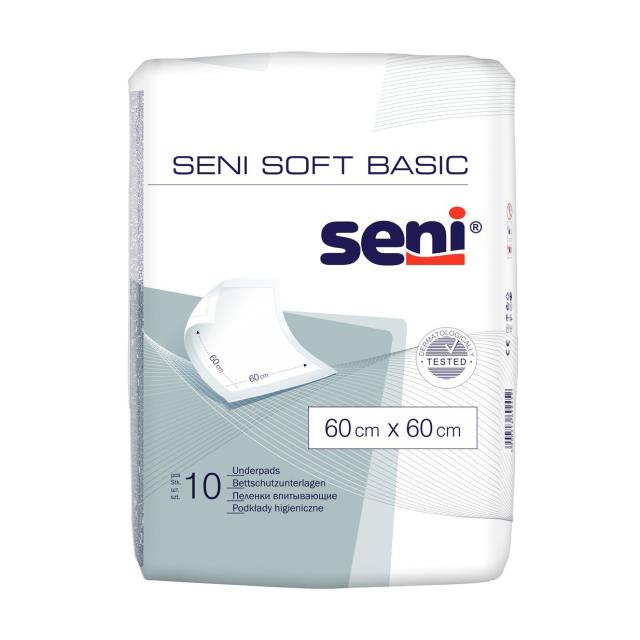 foto пелюшки гігієнічні seni soft basic 60*60 см, 10 шт
