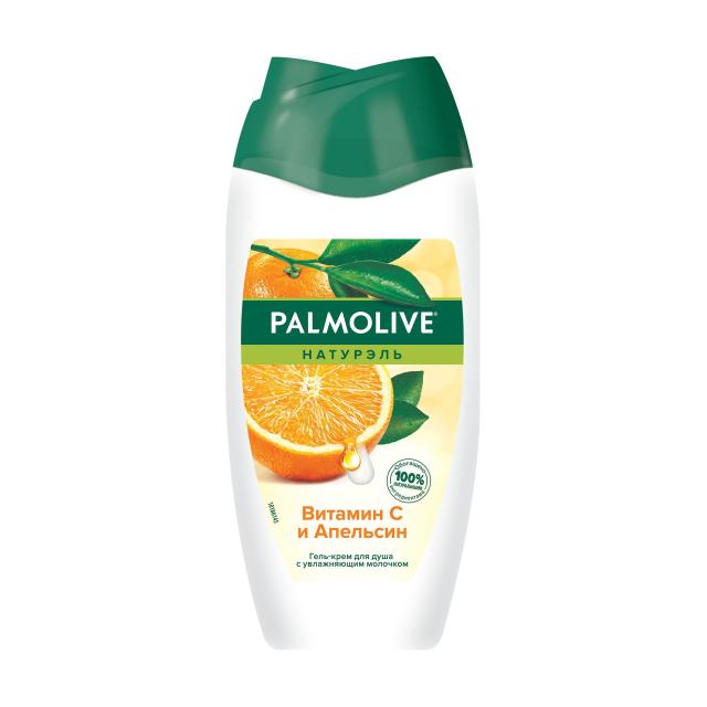 foto гель-крем для душу palmolive натурель вітамин с та апельсин, зі зволожувальним молочком, 250 мл