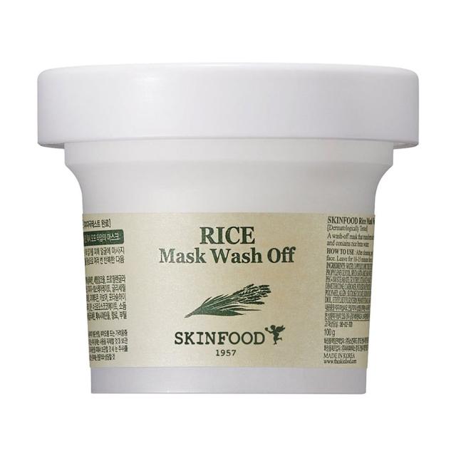 foto очищуюча маска для обличчя skinfood rice mask wash off з екстрактом рису, 100 мл