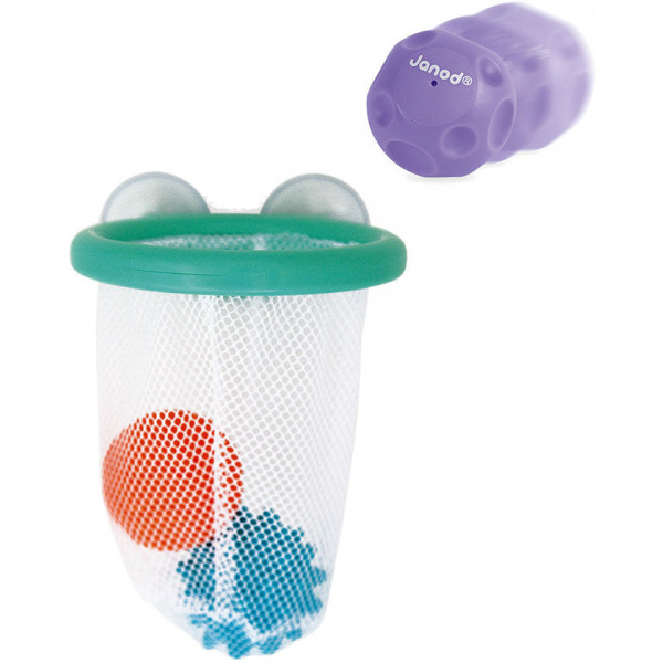 foto базова іграшка для ванної janod кошик з м'ячиками (j04708)
