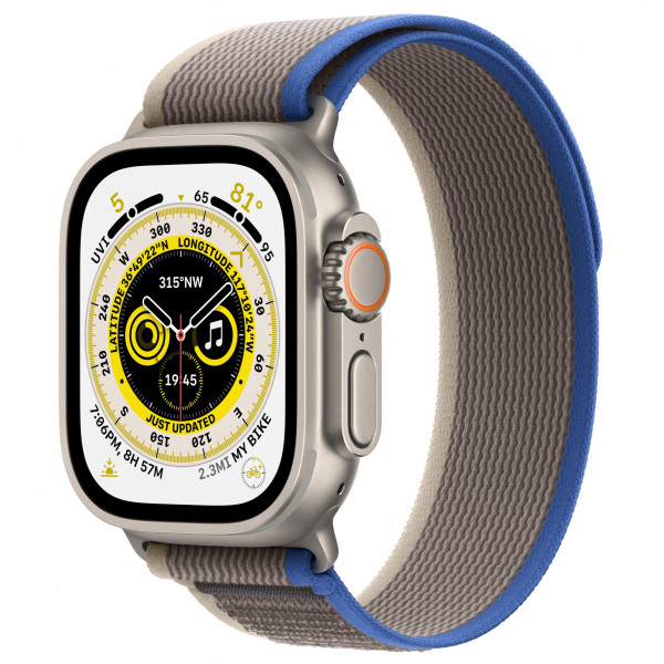 foto смарт-годинник apple watch ultra gps 49mm titanium case with blue/gray trail loop - s/m