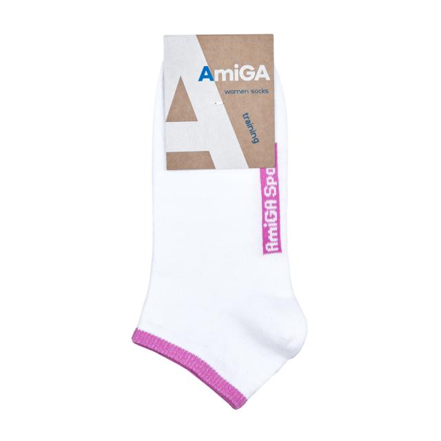 foto шкарпетки жіночі amigа 11в20-5/1 спортивні, білі, розмір 23-25
