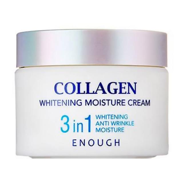foto зволожувальний крем для обличчя enough collagen whitening moisture cream 3 в 1 з колагеном та освітлюювальним ефектом, 50 г