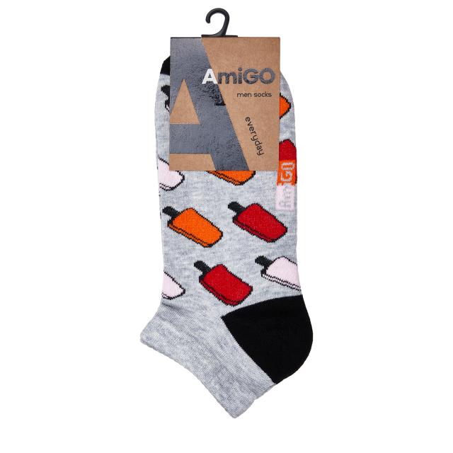 foto шкарпетки чоловічі amigo спортивні, сіре морозиво, розмір 25 (f04)