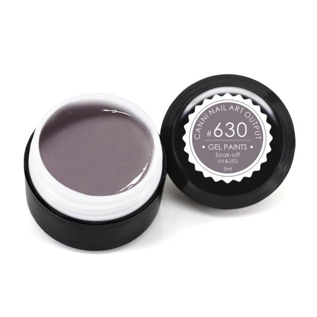 foto гель-фарба canni nail art output gel paints soak-off uv&led 630 світла коричнево-сіра, 5 мл