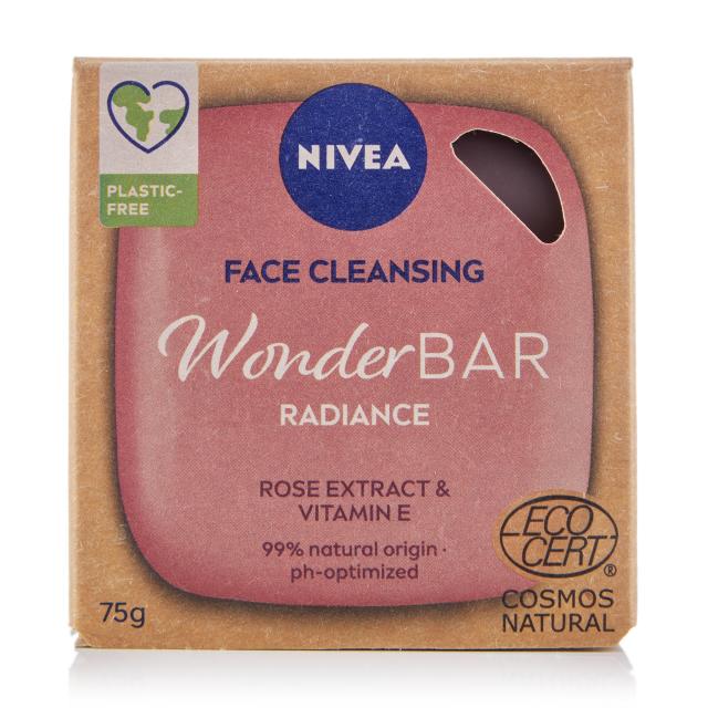 foto мило для вмивання обличчя nivea face cleansing wonderbar для природного сяяння шкіри, з екстрактом троянди та вітаміном е, 75 г