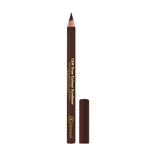 foto олівець для очей dermacol true colour 12h стійкий (темно-коричневий) 06, 2г