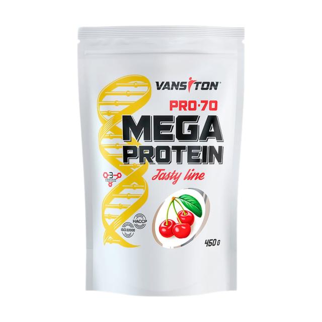 foto харчова добавка протеїн vansiton mega protein pro-70 вишня, 450 г