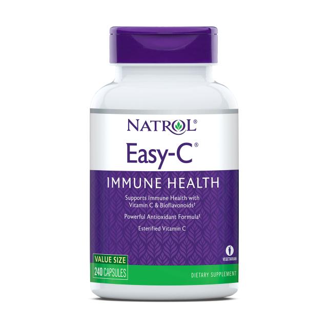 foto харчова добавка в капсулах natrol easy-c immune health вітамін c, 500 мг, 240 шт