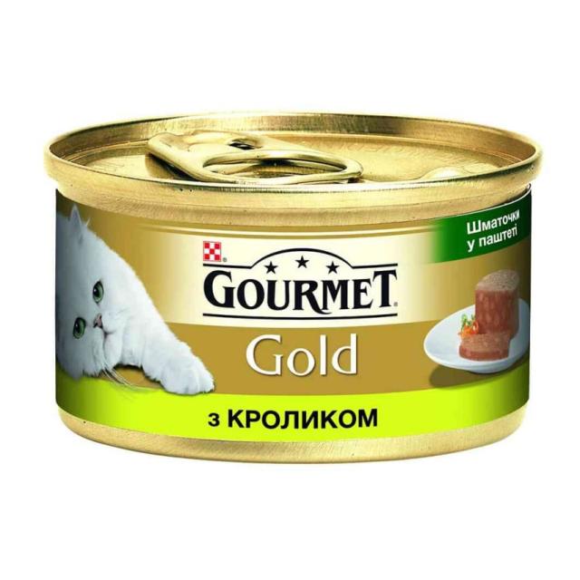 foto вологий корм для кішок purina gourmet gold з кроликом, 85 г