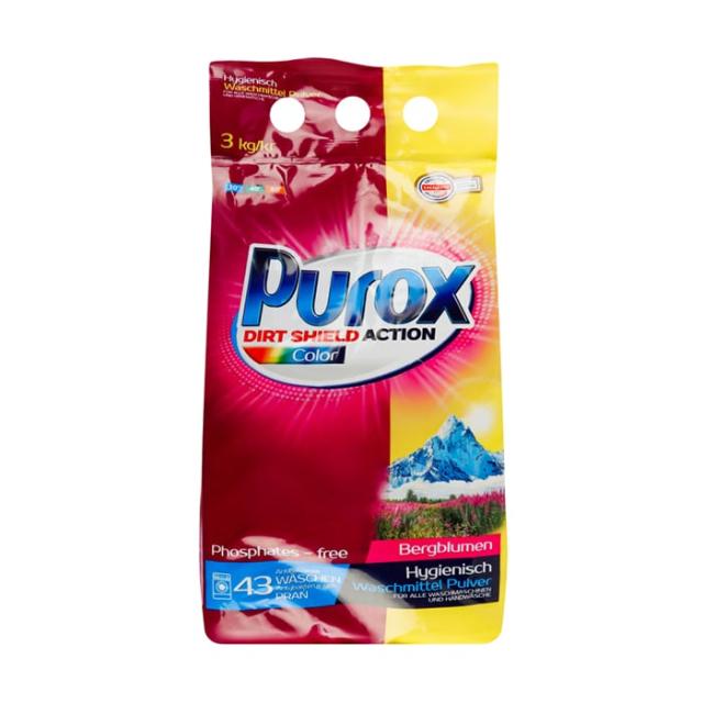 foto пральний порошок purox color, 43 цикли прання, 3 кг
