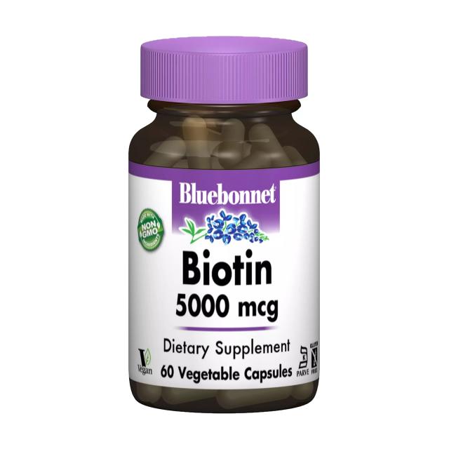 foto харчова добавка вітаміни в капсулах bluebonnet nutrition біотин 5000 мкг, 60 шт