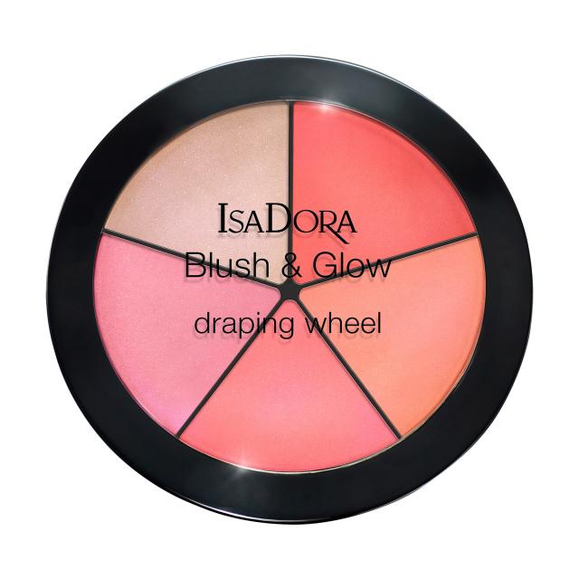 foto палетка рум'ян для обличчя isadora blush & glow draping wheel 56 pink pop, 18 г