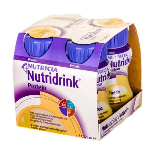 foto спеціальне ентеральне харчування nutricia nutridrink protein зі смаком ванілі, з 6 років, 4*125 мл
