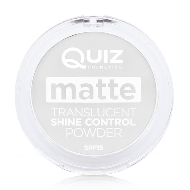 foto матувальна пудра для обличчя quiz cosmetics matte translucent shine control powder контроль блиску, spf 15, white, 12 г