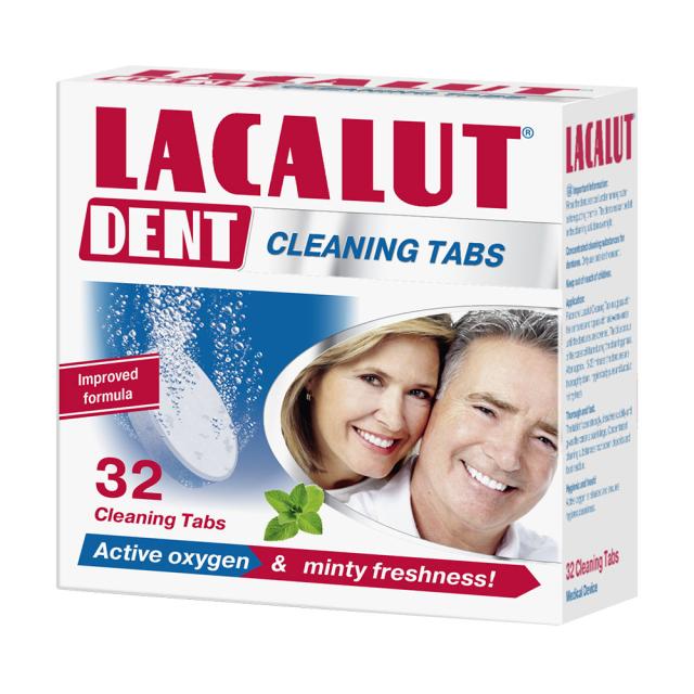 foto таблетки для очищення зубних протезів lacalut dent, 32 шт