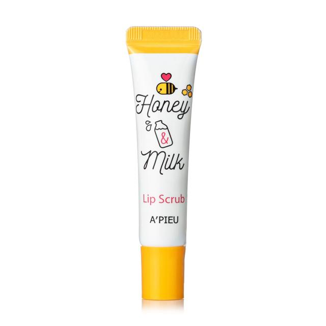 foto молочно-медовий скраб для губ a'pieu honey & milk lip scrub, 8 мл