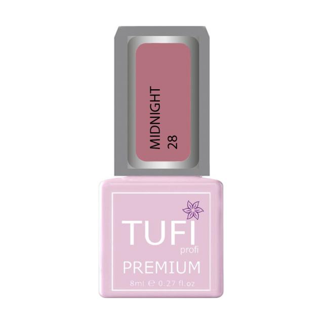 foto гель-лак для нігтів tufi profi premium midnight 28 сріблясто-рожевий, 8 мл