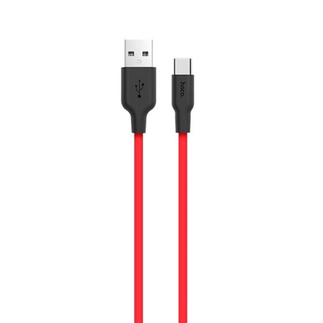 foto дата кабель hoco x21 silicone type-c cable (1m) (чорний / червоний) 1059075