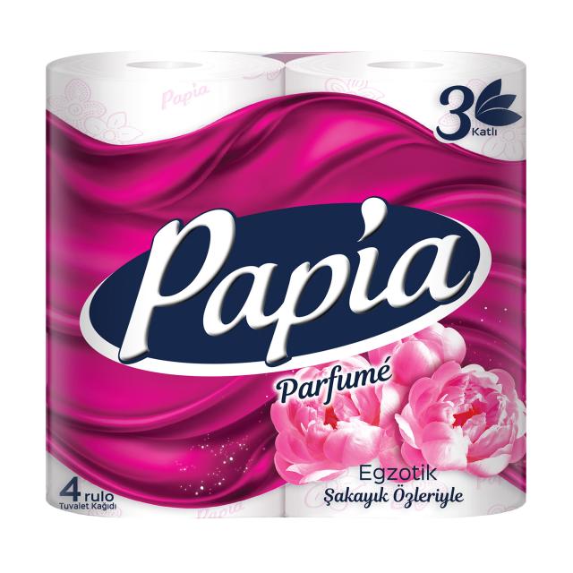foto туалетний папiр papia parfume exotic 3-х шаровий, 140 відривів, 4 рулони