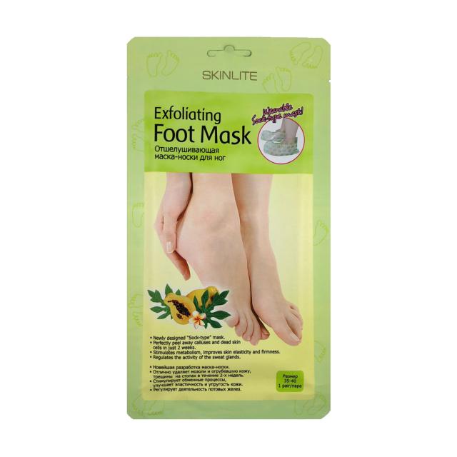 foto маска-шкарпетки для ніг skinlite exfoliating foot mask відлущувальна, розмір 35-40, 1 пара