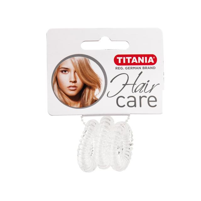 foto набір зажимів для волосся titania anti ziep пластик, 3шт, діам.2,5см, напівпрозорий, 7916