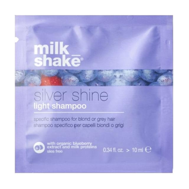 foto шампунь milk_shake silver shine light shampoo для світлого волосся, 10 мл