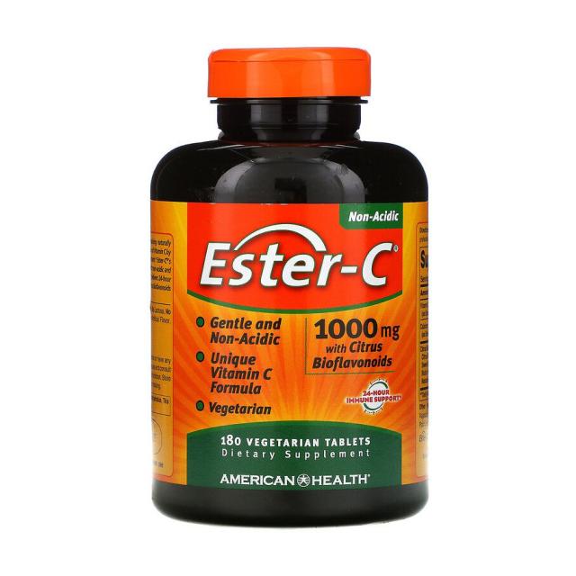foto харчова добавка в таблетках american health ester-c 1000 мг з цитрусовими біофлавоноїдами, 180 шт