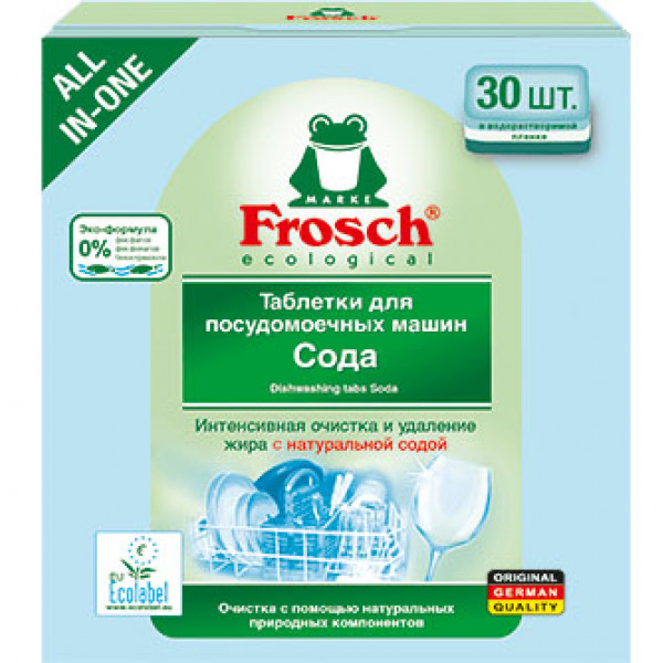 foto таблетка для посудомийної машини frosch сода 30 шт.