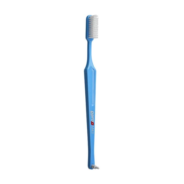 foto зубна щітка paro swiss m43 середньої жорсткості, блакитна, 1 шт