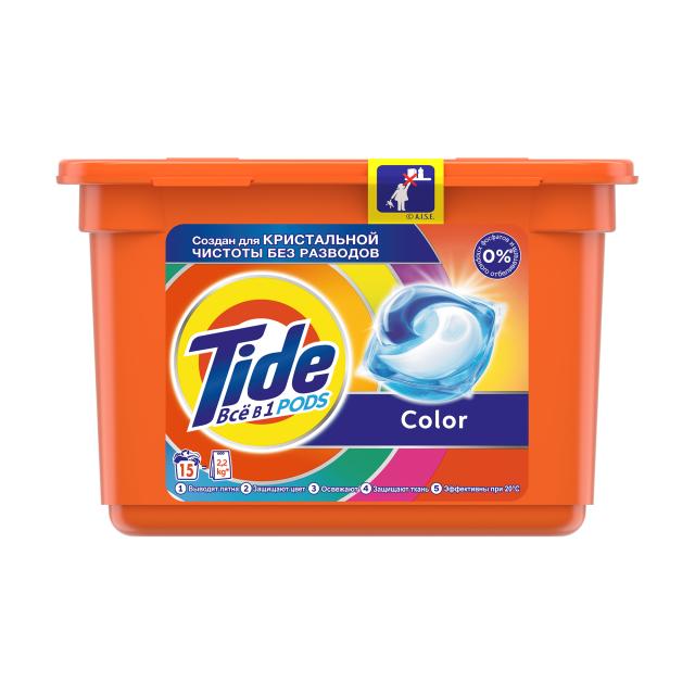 foto капсули для прання tide все в 1 pods color, 15 циклів прання, 15 шт