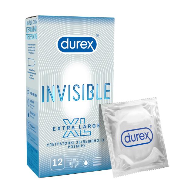 foto презервативи durex invisible extra large xl ультратонкі збільшеного розміру, 12 шт