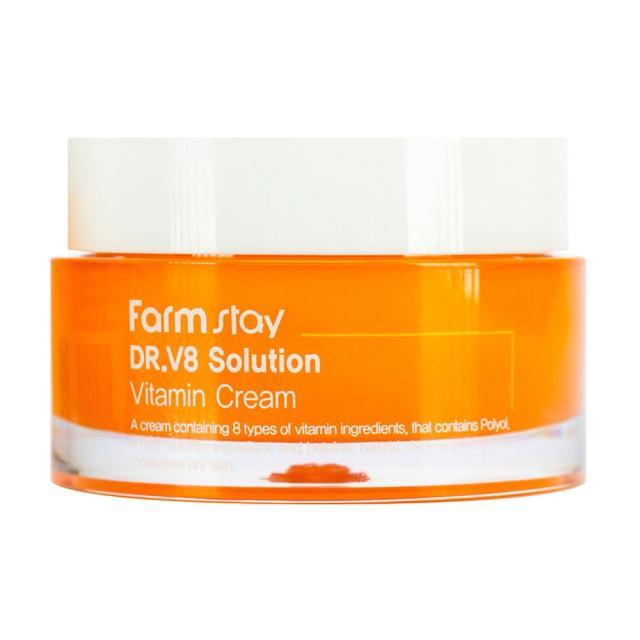 foto вітамінний крем для обличчя farmstay dr.v8 solution vitamin cream, 50 мл
