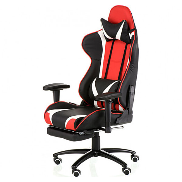 foto крісло для геймерів special4you extremerace black/red/white with footrest (e6460)