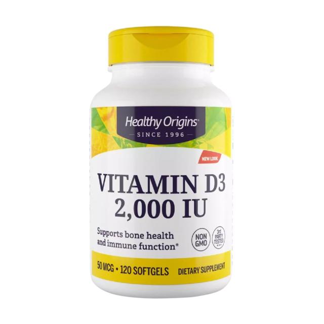 foto харчова добавка вітаміни в капсулах healthy origins vitamin d3 вітамін d3 2000 мо, 120 шт