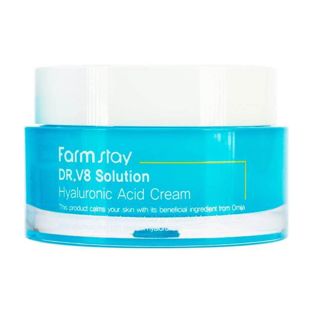 foto крем для обличчя farmstay dr.v8 solution hyaluronic acid cream зволожувальний, з гіалуроновою кислотою, 50 мл
