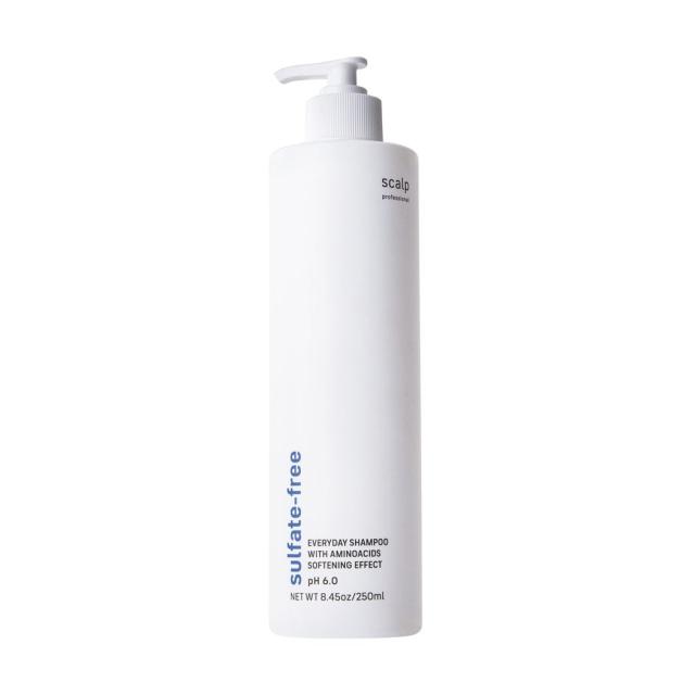 foto безсульфатний шампунь для волосся scalp everyday shampoo with aminoacids softening effect ph 6.0 з амінокислотами, 250 мл
